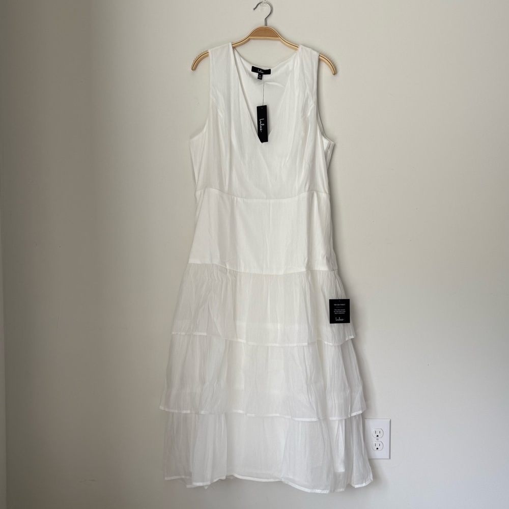 Lulu’s Tiered White Dress – Size XL – NWT